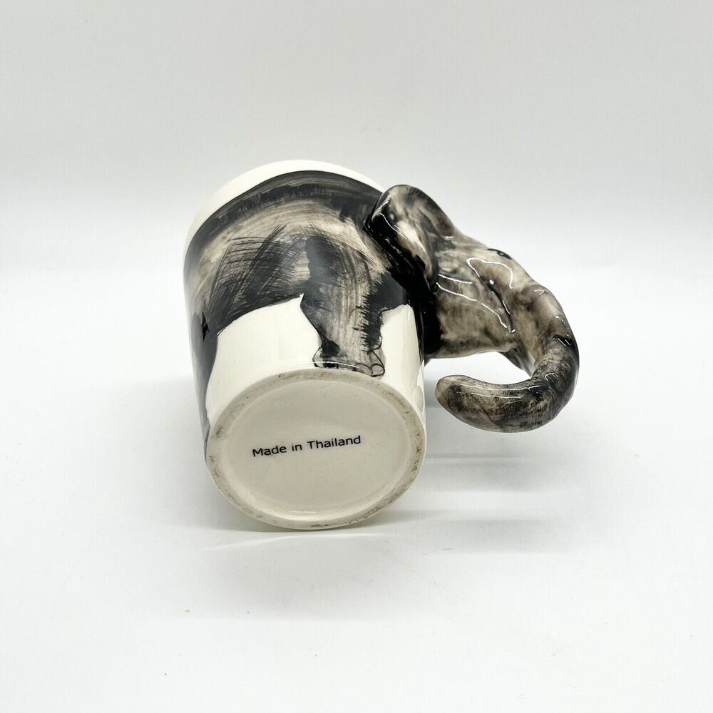 Elephant Coffee Mug Cup 3D Trunk Is The Handle Handmade Tea Animals Kitschy - Picture 5 of 6